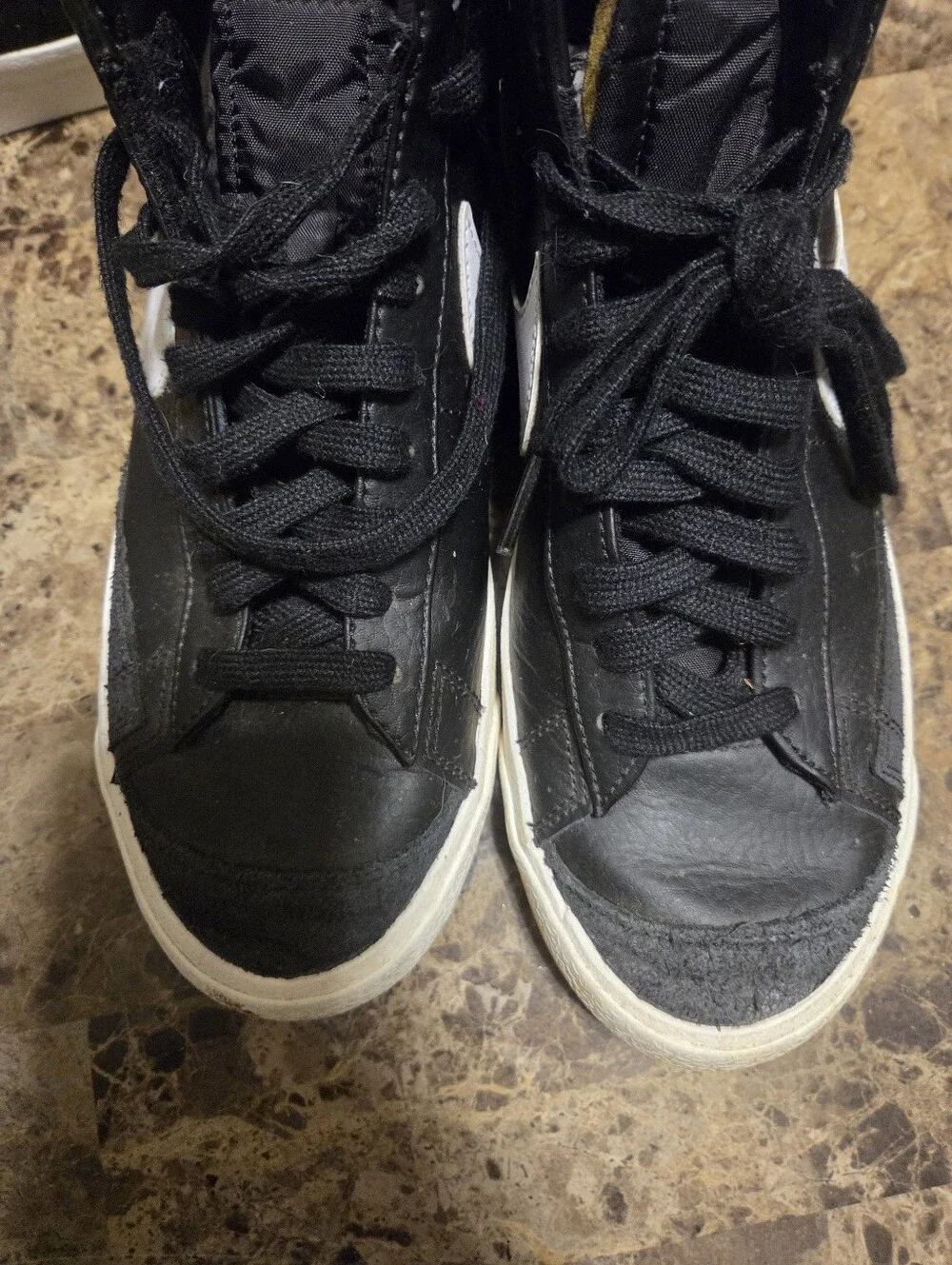 Nike Blazer 77 High-Top Sneakers Black with White Swoosh
